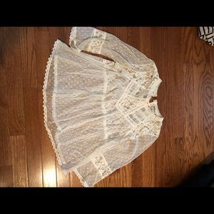 Free people tulle top with lace